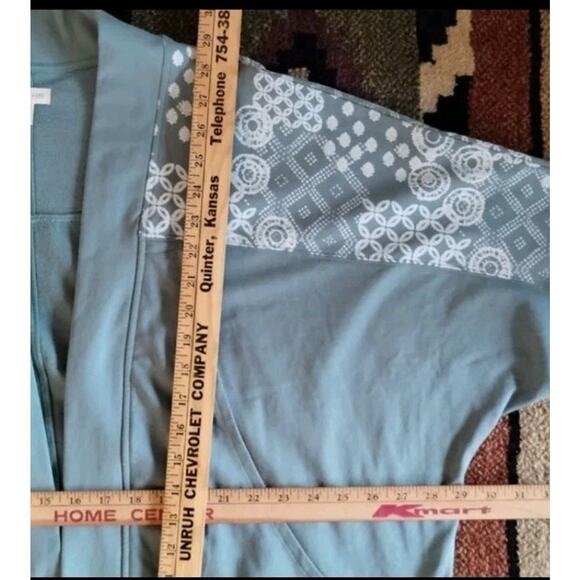 Garnet Hill NEW Green 3/4 Dolman Sleeve French Terry Kimono Relaxed Cardigan S - Picture 7 of 16